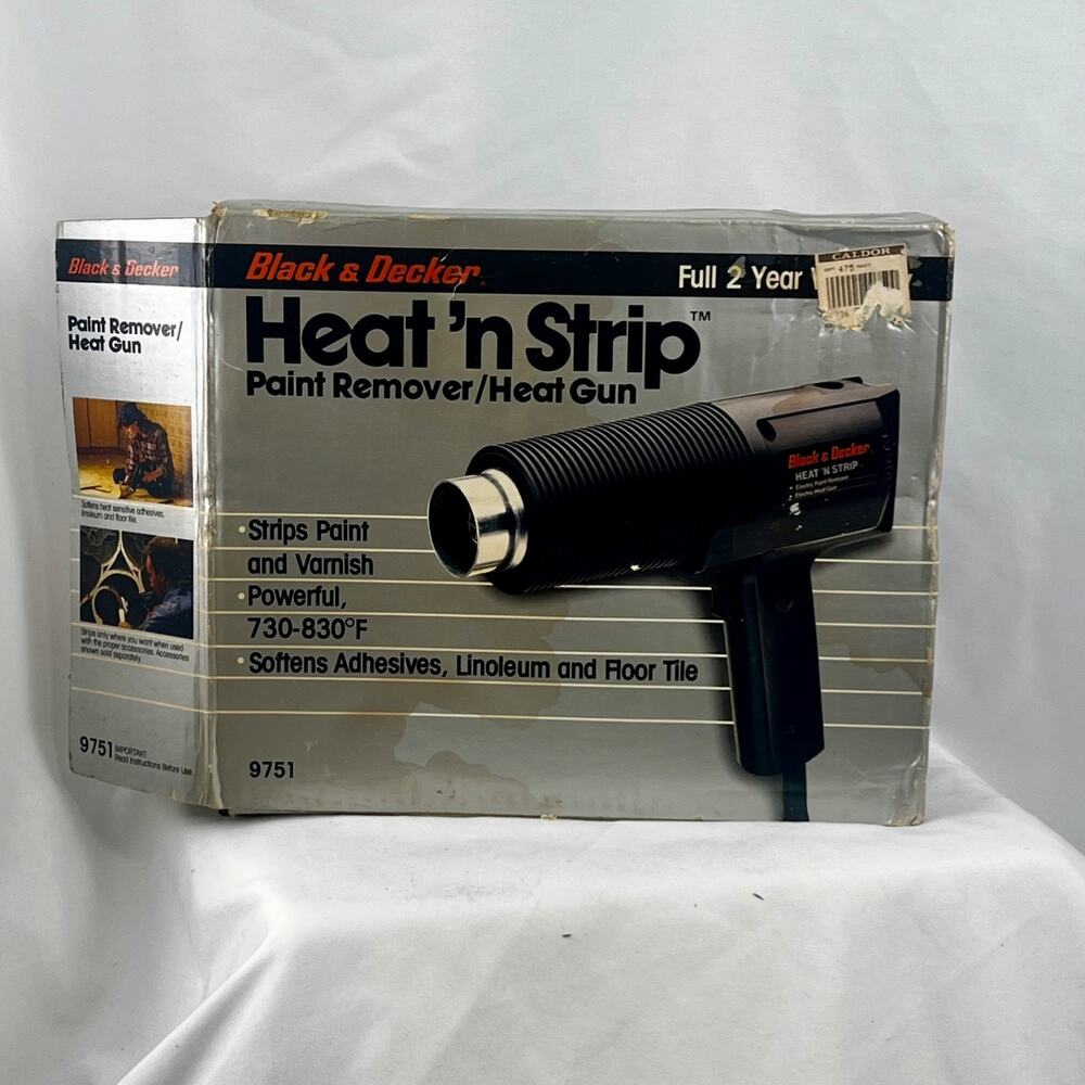 Vintage Black & Decker Heat N Strip 9751 Heat Gun Paint Remover Box Manual